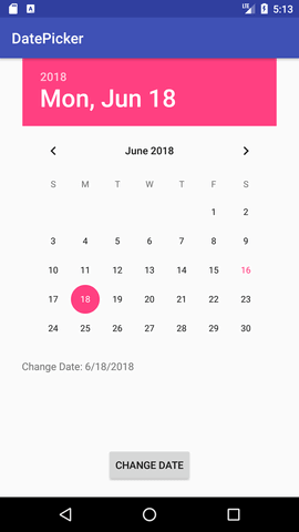 Android DatePicker示例