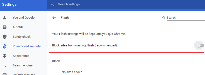 在Chrome中打开Flash