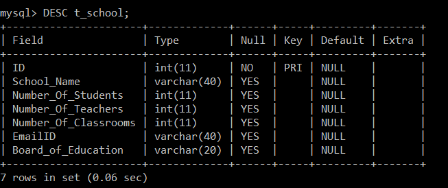 SQL 命令的类型