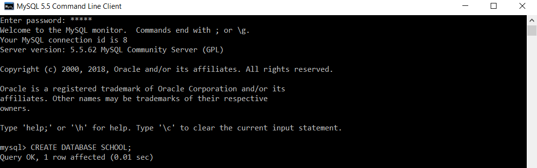 SQL 命令的类型