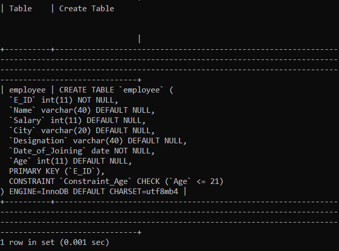 SQL 检查约束