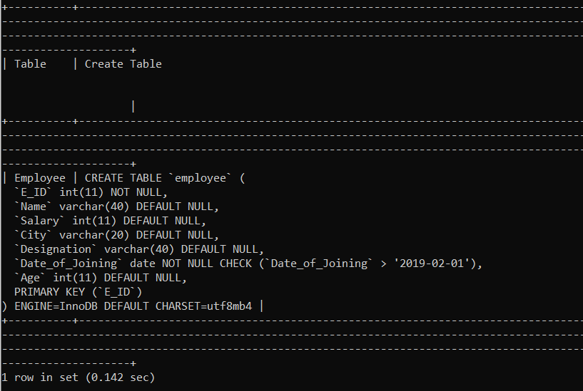 SQL 检查约束