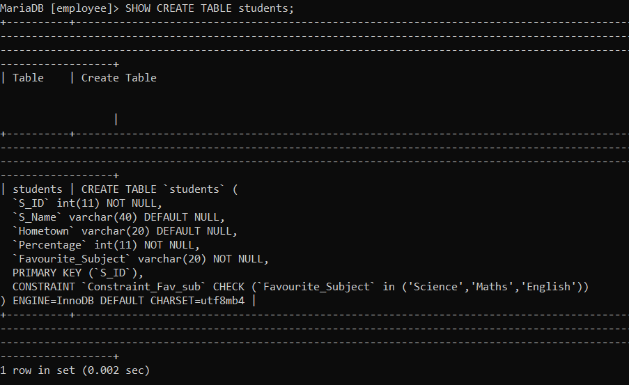 SQL 检查约束