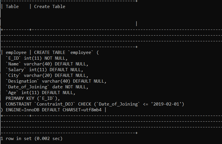 SQL 检查约束