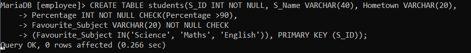 SQL 检查约束