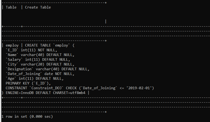 SQL 检查约束