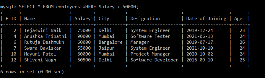 SQL 子句