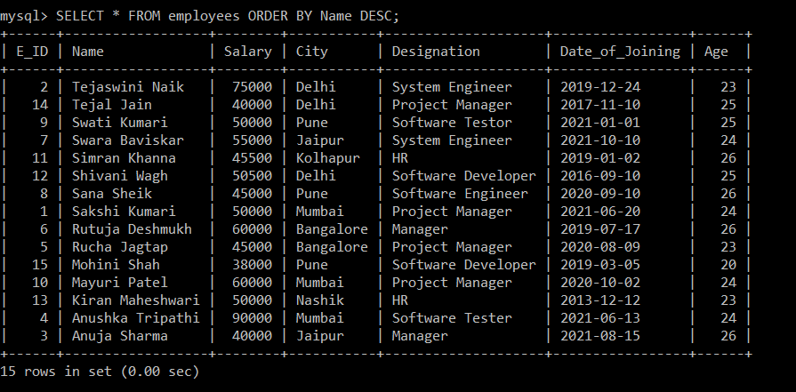 SQL 子句