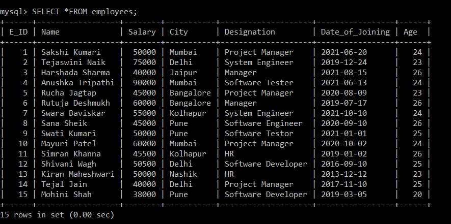 SQL 子句