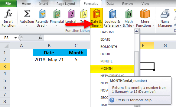 如何在Excel中使用MONTH和EOMONTH函数 - 公式示例