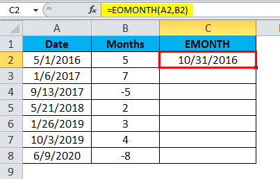 如何在Excel中使用MONTH和EOMONTH函数 - 公式示例