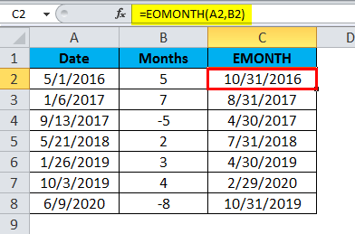 如何在Excel中使用MONTH和EOMONTH函数 - 公式示例
