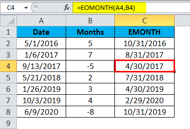 如何在Excel中使用MONTH和EOMONTH函数 - 公式示例