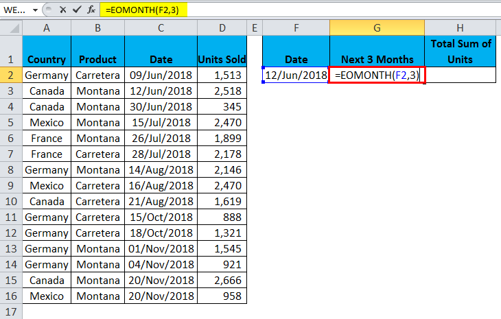 如何在Excel中使用MONTH和EOMONTH函数 - 公式示例