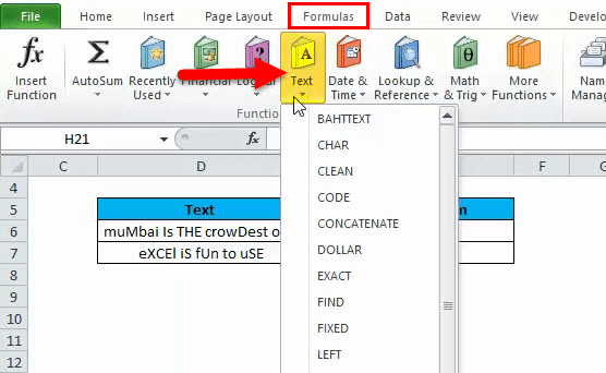 在Microsoft Excel中转换为正确的大小写