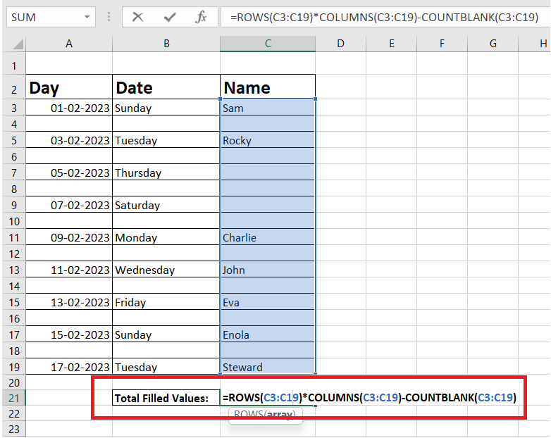 如何在Excel中计算非空单元格数量