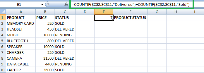 Excel COUNTIF 和 COUNTIFS 函数