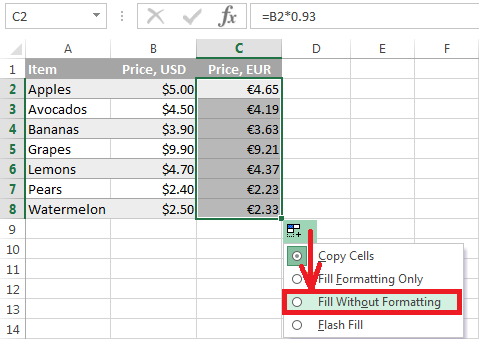 如何在Microsoft Excel中复制公式：向下复制一列而不改变引用