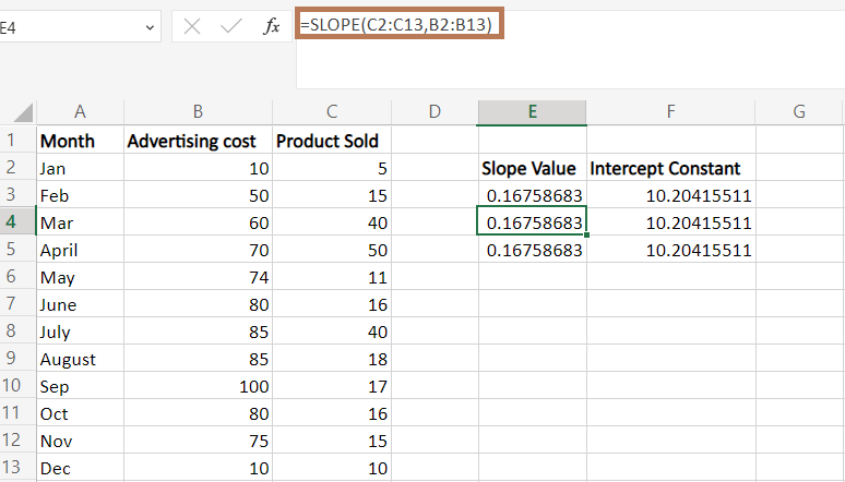 如何在Excel中使用Linest函数
