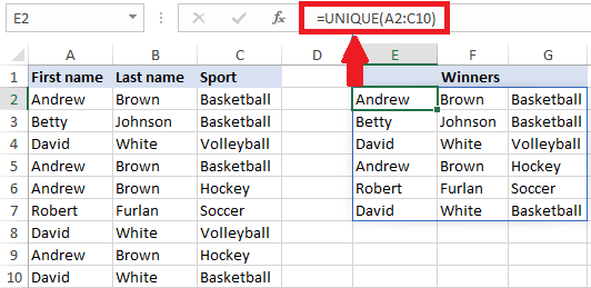 UNIQUE函数：在Microsoft Excel中快速找到唯一值的方法