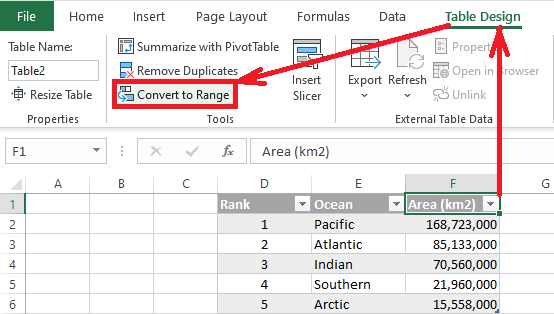 如何在Microsoft Excel中将表格转换为范围或反之