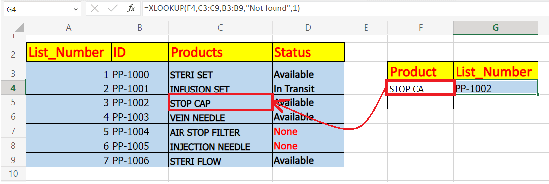 XLOOKUP函数在Excel中