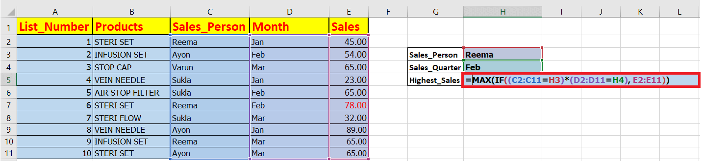 Excel MAX IF 公式：按条件获取最大值