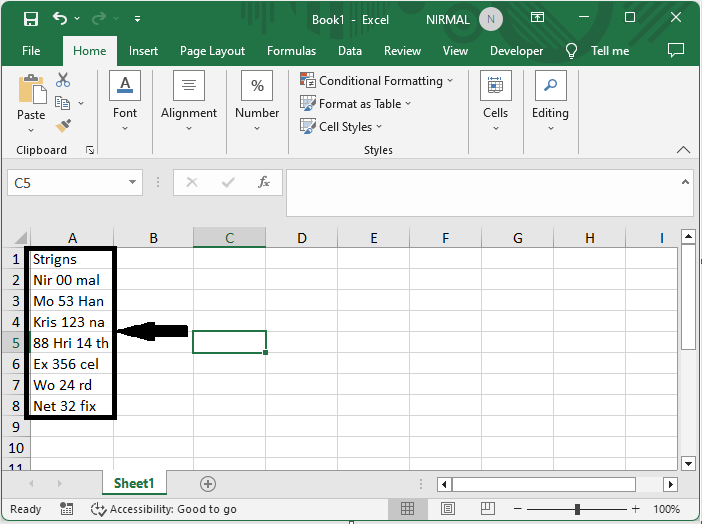 Excel 如何从包含文本和数字的单元格中删除数字