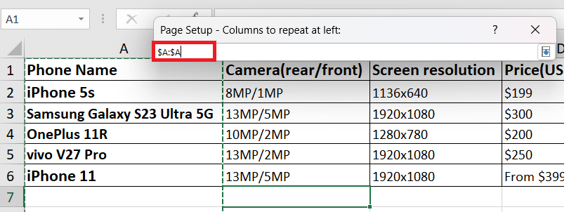 如何在Excel电子表格的每一页上重复行和列标题