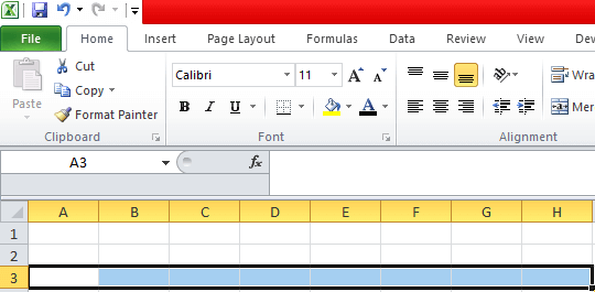 在Microsoft Excel中的行和列