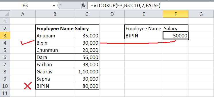 Excel VLOOKUP函数