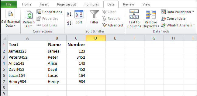 如何在Excel中分隔文本