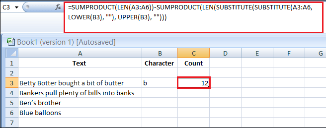 Excel 如何计算字符数