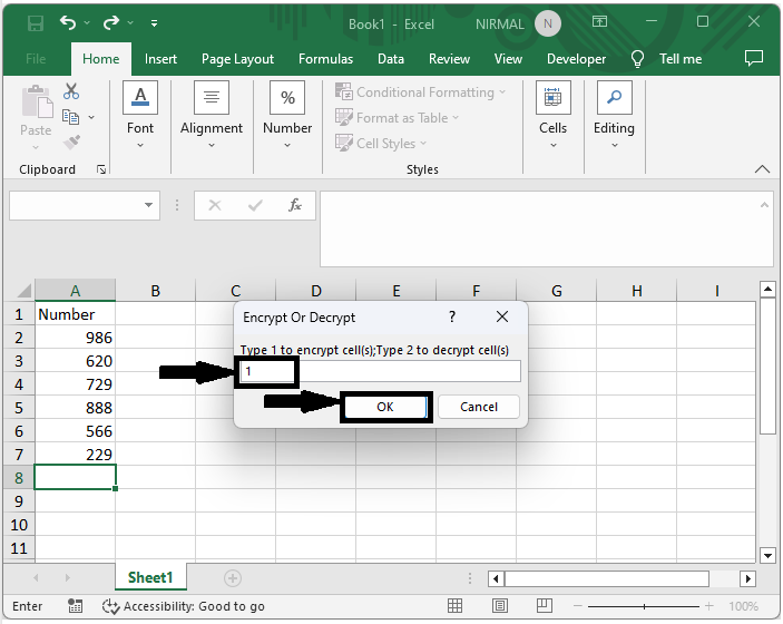 Excel 如何加密/解密选定的单元格