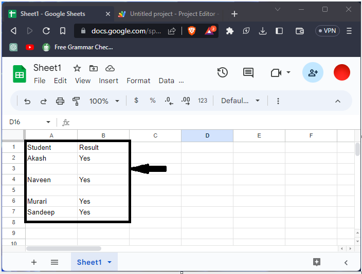 Google Sheets 如何删除包含特定文本的列中的所有行