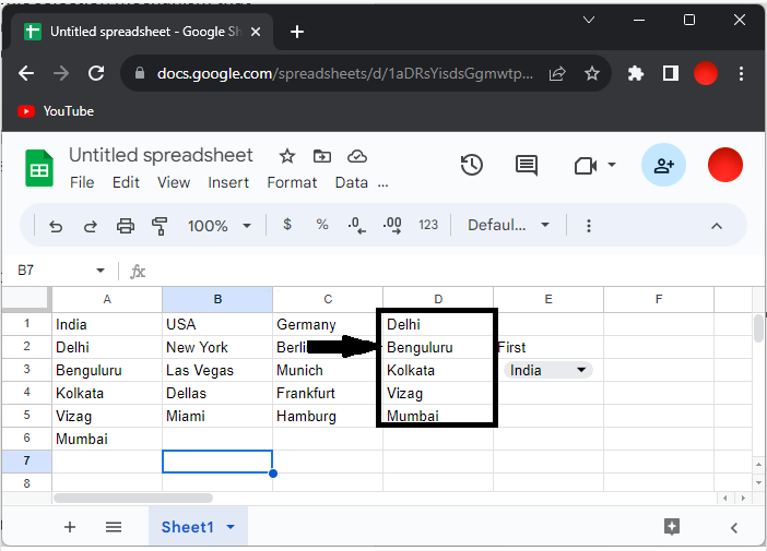 Google Sheet 如何创建一个依赖下拉列表