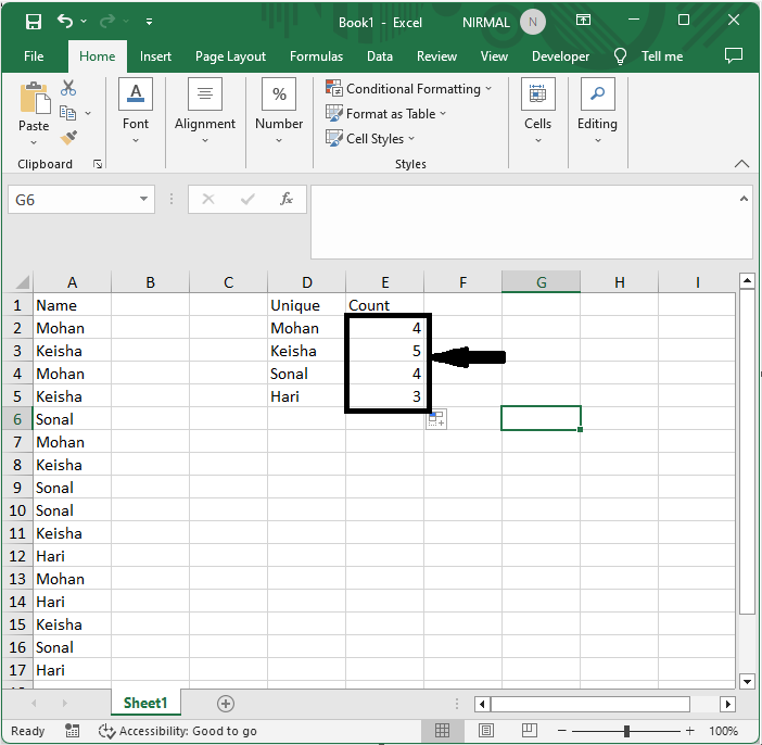 Excel 如何根据值的计数创建图表