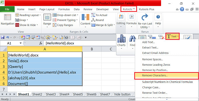 Excel 如何删除字符串范围内的所有括号