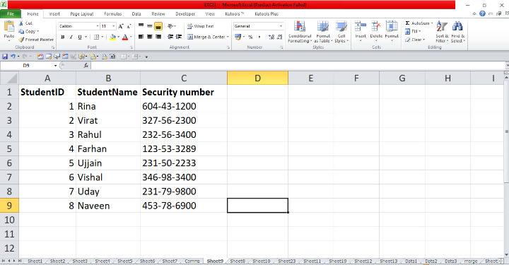 Excel 如何删除所有社会保障号码中的破折号