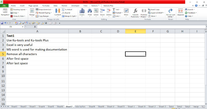 Excel 如何从单元格中删除第一个/最后一个空格后的所有字符