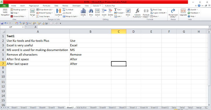 Excel 如何从单元格中删除第一个/最后一个空格后的所有字符