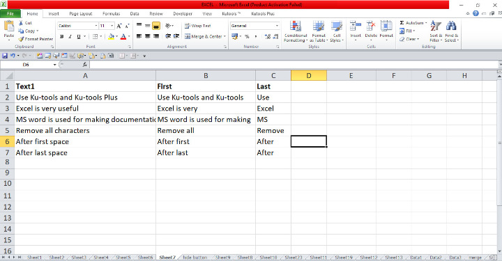 Excel 如何从单元格中删除第一个/最后一个空格后的所有字符