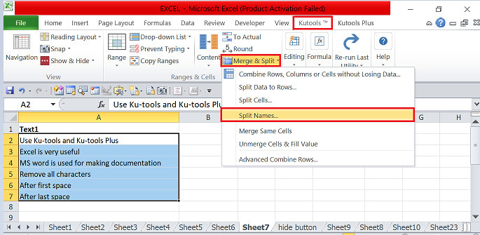 Excel 如何从单元格中删除第一个/最后一个空格后的所有字符