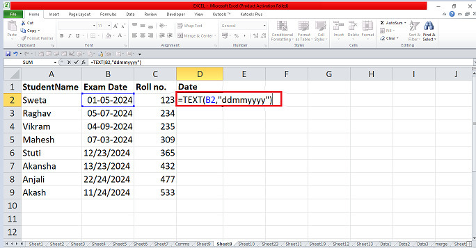 Excel 如何删除所有日期中的破折号/斜杠/连字符