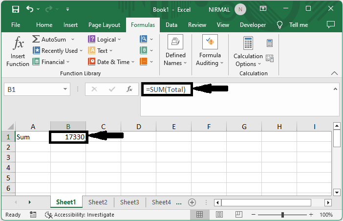 Excel 如何创建用于在多个工作表中求和相同范围的3D引用