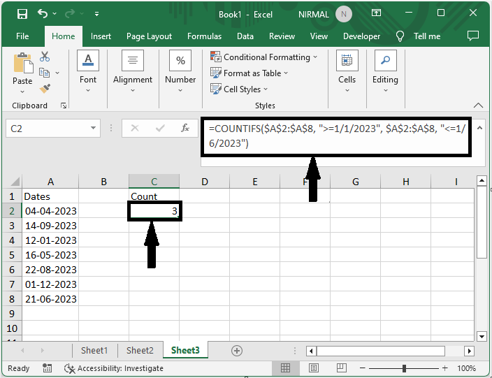 Excel 如何使用多个条件进行计数