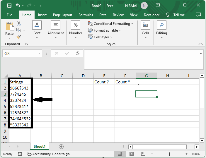 Excel 如何使用Countif通配符进行计数