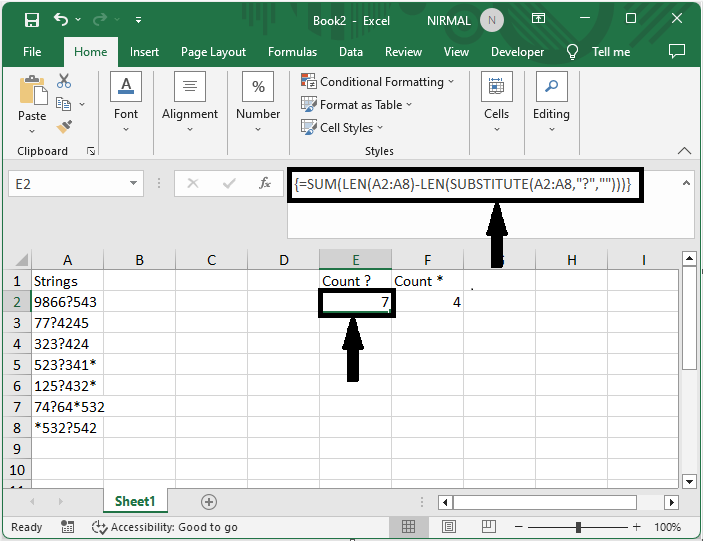 Excel 如何使用Countif通配符进行计数