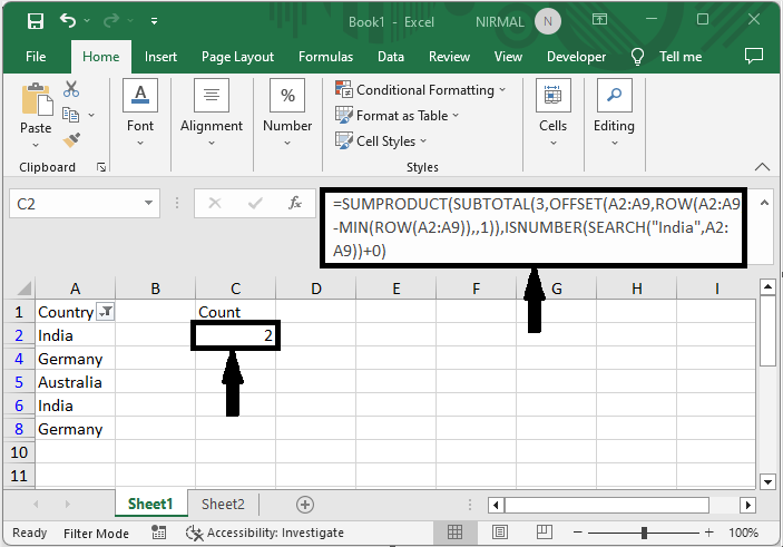 Excel 如何使用COUNTIF函数计算筛选数据/列表及标准