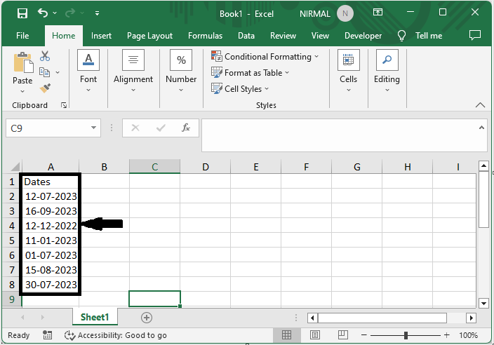 Excel 如何按日期/月份/年份和日期范围进行COUNTIF计数